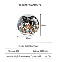 Dropshipping Crystal Ball Video Player MP4 Player 2.7 Inch Desktop Ornament 3d Video Electronic Screen Creative Gift Decoration