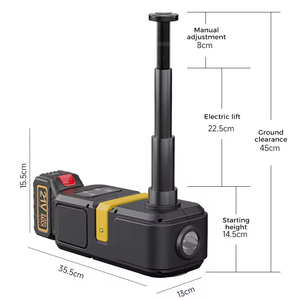 Kit de Gato Hidráulico Eléctrico de 12V y 5 Toneladas con Bomba de Aire, Llave de Impacto, <span class=keywords><strong>Inflador</strong></span> de Neumáticos y Luz LED para Reparaciones de Emergencia - Product Image 4