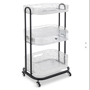 Makeup Saloon Equipment Gold Pink Silver Metal Nail Trolley Case <b>Cart</b> Hair Hairdressing Beauty Salon Trolley - Product Image 1