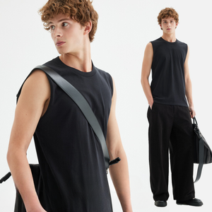 Débardeur Homme 220 g/m² 100 % Coton Peigné Filé à Anneaux, Col Rond, Uni, Décontracté, Sport, Gym, Musculation, Logo Personnalisé, OEM - Product Image 1