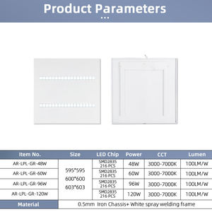 Hospital Supermarket School 2X2FT Recessed <b>Square</b> 48W 72W 96W Backlit LED Panel Light With 5 Year Warranty - Product Image 4