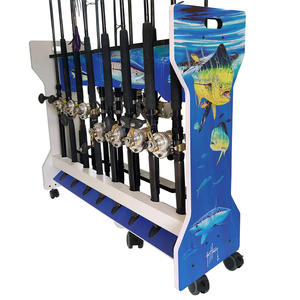 Personalizado dupla face rolamento pesca <span class=keywords><strong>Rod</strong></span> armazenamento <span class=keywords><strong>Rack</strong></span> removível pesca <span class=keywords><strong>Rod</strong></span> Display <span class=keywords><strong>Rack</strong></span> com 16 PCS - Product Image 1