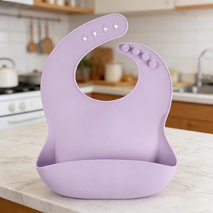 Babero de Silicona Impermeable de Grado Alimenticio con Diseño de Dibujos Animados y Logotipo Personalizado, para la Alimentación de Bebés - Product Image 2