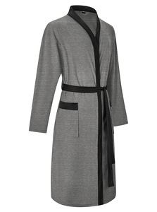 Accappatoio in Spugna a Maniche Lunghe con Doppia Tasca, Vestaglia Casual da Uomo, Abbigliamento per Casa - Product Image 4