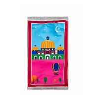 Tapis de prière islamique épais 50x90 pour enfants musulmans, tapis de prière pliable d'impression 3D pour la maison, la mosquée, les voyages