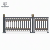 Système de balustrade en aluminium écologique résistant aux UV, alliage 6063, thermolaqué, avec balustrade en verre pour villa