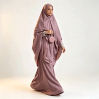 Ensemble Khimar Crinkle pour femmes, léger, sans repassage, tenue modeste, vêtements musulmans islamiques, longueur au sol