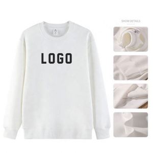 2024 Oem Blank French Terry Fleece Crewneck Oversized Sweatshirt Luxury Men's <b>Drop</b> Shoulder Hoodies Solid 100% Cotton Autumn - Product Image 5