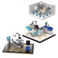MOC Blocs de construction en plastique compatibles avec la salle de tomodensitométrie de la clinique dentaire et de soins bucco-dentaires, modèle de scène d'hôpital, jouets promotionnels