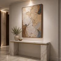 Peinture murale abstraite texturée 3D, nature morte moderne, relief fait main, peinture à l'huile sur toile, cadre avec support en bois pour salon