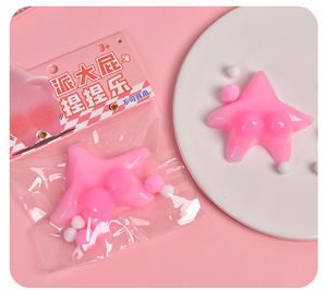 Jouet à presser étoile rose, gros fessier à pincer, anti-stress pour le bureau, vente en gros, unisexe, fabricant de jouets - Product Image 4