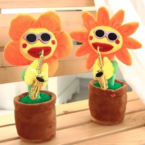 Éxito Transfronterizo: Juguete de Peluche Realista de Girasol con Instrumento Musical, Mango Giratorio, Canta y Baila - Product Image 4