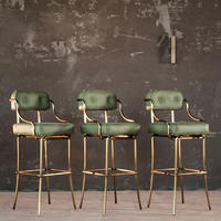 Chaise de bar pivotante réglable de style nordique, luxe léger, minimaliste moderne, dossier haut, en cuir PU, pieds en acier inoxydable, pour bar à domicile