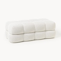 Banc rembourré en chenille minimaliste moderne, ottoman épais et rembourré, utilisation multi-scènes pour salon, chambre et hôtel
