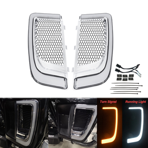 Carenado LED negro para motocicleta, parrillas inferiores, señal de giro, lámpara de luz para correr para <span class=keywords><strong>Harley</strong></span> Touring Street Road <span class=keywords><strong>Electra</strong></span> triple <span class=keywords><strong>Glide</strong></span> FLHTK - Product Image 3