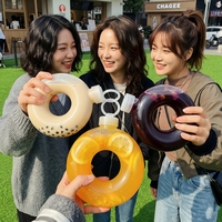 Bouteille d'eau en forme de donut PP PETG 500ml Réutilisable Incassable Résistance aux hautes températures Articles de boisson Personnalisables Vente en gros Sans BPA