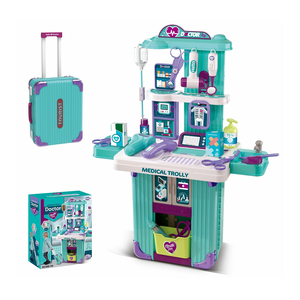 Trousse de Jeu <span class=keywords><strong>Docteur</strong></span> Enfant avec Valise Chariot de Rangement, Jouet Éducatif Préscolaire, Atelier d'Apprentissage, Accessoires Réalistes - Product Image 2