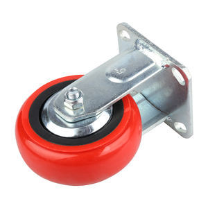 Fabricante chinês 3 Polegada Bloqueável Rodízio Plástico Rodas 44mm Largura Rodízios Giratórios com Rodas Vermelhas Ajustáveis - Product Image 3