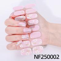 Vente chaude ongles fournitures Salon Gel ongles bandes fleur Gel presse sur les ongles colle gratuite requise lampe UV durcir