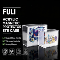 Boîte de présentation Elite Trainer Box (ETB) en acrylique avec couvercle magnétique pour collection de cartes à collectionner, protection UV, faible MOQ