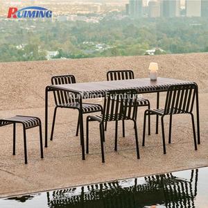 Trọng lượng nhẹ hiện đại hợp kim nhôm khách sạn Patio ban công thiết lập ăn uống bàn ghế ngoài trời nội thất sân vườn cho biệt thự sử dụng - Product Image 4