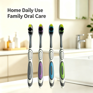 Brosse à dents manuelle pour adultes, poils moyens, design innovant, manche confortable, pour usage domestique - Product Image 2