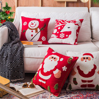 Décoration de Noël personnalisée flocon de neige broderie housse de coussin jeter taie d'oreiller décor à la maison joyeux noël taie d'oreiller