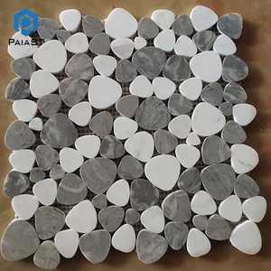 Blanc et noir inde artisanat en marbre carreaux de <span class=keywords><strong>mosaïque</strong></span> pour mur, sol, salle de bain, <span class=keywords><strong>mosaïque</strong></span> de pierre de galets - Product Image 1