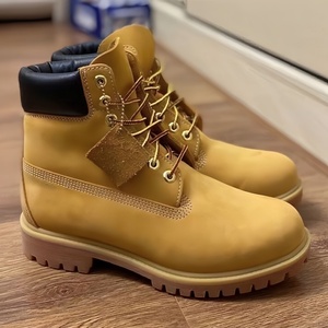 Botas Casuales de Caña Alta para Hombre, con Cordones, Ligeras, Antideslizantes, Impermeables, de Cuero Genuino, con Suela de Goma Gruesa y Punta Suave - Product Image 2