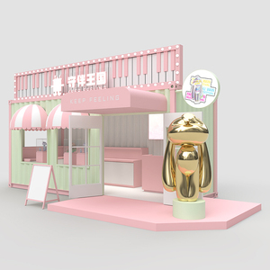 Mới được thiết kế màu hồng phong cách 20ft Pop Up đúc sẵn Mini <span class=keywords><strong>container</strong></span> cà phê cửa hàng - Product Image 2