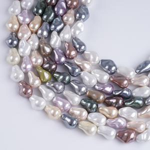 Cuentas Barrocas en Forma de Gota de 10mm-14mm con Orificio Pasante, Accesorios de Concha Semiterminados para la Fabricación de Joyería, Venta al Por Mayor - Product Image 1