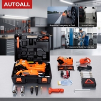 Kit de cric électrique pour voiture 3 tonnes 12V DC - hauteur de levage 12-35 cm, cric portable avec marteau de sécurité