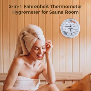 サウナ温度計湿度計2 in 1 <span class=keywords><strong>Fahrenheit</strong></span>温度計サウナルーム室内湿度温度 - Product Image 5