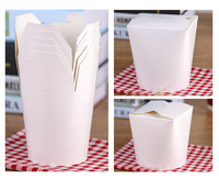 Seau d'emballage en papier de boîte ronde blanche jetable de vente chaude pour la nourriture de nouilles de pâtes à emporter