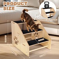 Escaliers pour chiens en bois massif rampe pour chien à 3 marches pour lit haut canapé voiture-escabeau pour animaux de compagnie essentiels pour chat chien chiot
