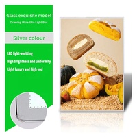 Boîte à lumière LED publicitaire personnalisée format A4 en alliage d'aluminium et verre trempé, suspendue, portable, pour intérieur, 3000 lumens, écologique, ultra-lumineuse