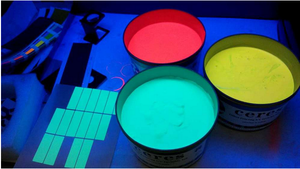 หมึกออฟเซ็ตยูวีแบบเรืองแสงมองไม่เห็น สีเหลือง 500 กรัม/กระป๋อง - Product Image 2