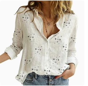 Camicetta <span class=keywords><strong>Donna</strong></span> Primavera Estate 2025, Nuovo Design Vintage in Cotone e Lino, Scollo a V, <span class=keywords><strong>Morbida</strong></span> e Ampia, <span class=keywords><strong>Camicia</strong></span> Casual all'Ingrosso - Product Image 4