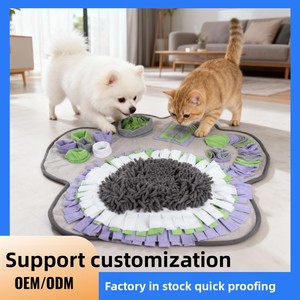 Paw Print <strong>Pet</strong> Sniffing <strong>Mat</strong> Fleece Fabric Universal Cats Dogs Educational Food Hiding Slow Eating Training Stress Relief <strong>Pet</strong> - Product Image 2