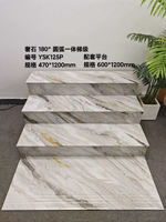 Carrelage d'escalier en porcelaine Foshan 120x30 avec rainure, motif marbre de luxe, carrelage de nez de marche (taille sur mesure)