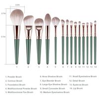 2020 chaude Synthétique de Luxe Brosse Cosmétique Vert de Haute Qualité Pinceaux De Maquillage Avec Sac