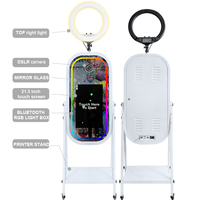 Cabina de Fotos Portátil para Alquiler en Eventos Comerciales, Software Gratuito, Estuche de Transporte, Pantalla Táctil de 21.5 Pulgadas, Máquina de Fotomatón con Espejo