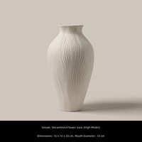 Vase en céramique blanc moderne, haut de gamme, texturé, créatif, décoratif pour la maison, salon, salle à manger