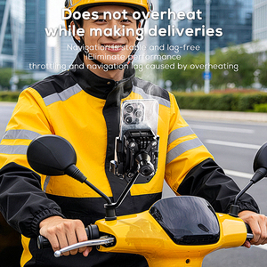Support de téléphone pour guidon de vélo électrique et VTT MEMO GW09 avec clip de refroidissement Type-C et stabilisateur à 4 billes amortissantes - Product Image 1