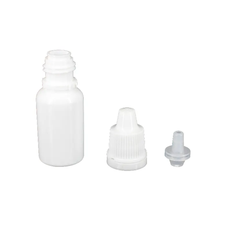 Venta al por mayor de la protección del medio ambiente de plástico blanco 5ml líquidos botella de gotas de ojo