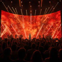 Pantalla LED Curva P3.91 de Alquiler con Tamaño Personalizado, Pantalla de Escenario Curva de 500x500mm, Panel LED de Aluminio Fundido a Presión con Bloqueo de Curva para Conciertos y Bodas