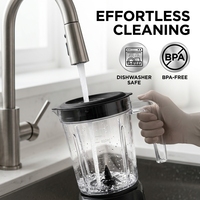 Elektrische blender, krachtige keukenblender, stille werking, handmatige bediening, voedselmixer, sapcentrifuge voor keuken, hotel en buitengebruik