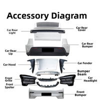 Kit de pare-chocs avant style 2025 pour Tesla Model Y 2020-2024, installation non destructive, kit carrosserie, accessoires extérieurs
