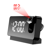 Réveil à Projection numérique miroir affichage 12/24h horloge Unique révélation Matin réveil Klok projecteur de bureau horloge murale