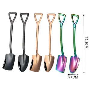 Cuchara de acero inoxidable con forma de pala para té, café, azúcar, helado, postre, cuchara especial de sandía - Product Image 5